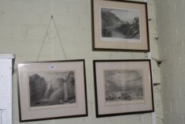 Three framed Turner prints of local landscapes.