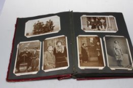 Vintage postcard album including Titanic 'Nearer My God to Thee' printed Bamforth Numbers 21, 22,