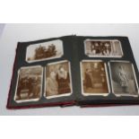 Vintage postcard album including Titanic 'Nearer My God to Thee' printed Bamforth Numbers 21, 22,