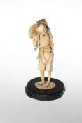 Japanese ivory figure of a wood cutter, circa 1900, 16cm.
