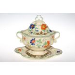 Masons soup tureen and stand, 30cm high.