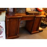 Victorian mahogany inverted breakfront pedestal sideboard, 94cm by 175cm by 63cm.