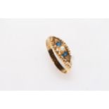 18 carat gold, sapphire and diamond ring, Chester 1912, size N.