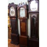 Mahogany and oak eight day longcase clock, painted dial signed Bartley & Eggert, Bristol,