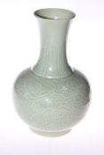 Chinese green Celadon vase, with six character mark, 29.5cm.