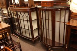 Two early 20th Century mahogany china cabinets.