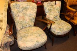 Pair vintage Ercol armchairs.