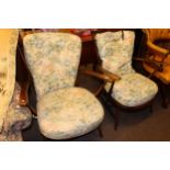 Pair vintage Ercol armchairs.