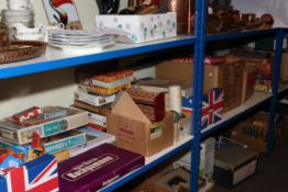 Large collection of vintage board games, jigsaw puzzles, model railway accessories, etc.