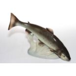 Large Royal Dux fish, 36cm wide, 29cm high.