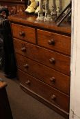 Victorian mahogany chest of two short above three long drawers, 110cm by 99.5cm by 48cm.