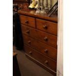 Victorian mahogany chest of two short above three long drawers, 110cm by 99.5cm by 48cm.