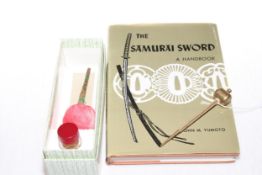 Samurai sword book by John M. Yumoto, peg and polishing kit (3).