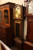 Fenclocks, Suffolk, modern oak triple weight longcase clock having moon phase dial, 194cm.