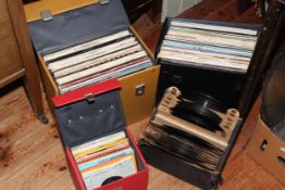 Two cases of LP records, case of singles and case of 78 records.