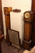 Two grandmother clocks, Victorian wall clock and folding screen/table (4).