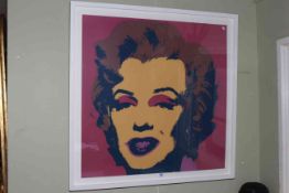 After Andy Warhol 'Marilyn' - Sunday B. Morning, image 91cm by 91cm in glazed frame.