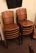 Set of ten vintage stacking chairs, Steel Style Furniture, Croxdale.