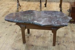 Brazilian marble shaped top coffee table, 39cm.