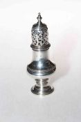 George III silver caster of baluster form, London 1776, 16cm.