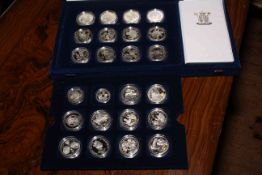 Golden Wedding capsulated silver proof coins by The Royal Mint (24) with case and COAs.