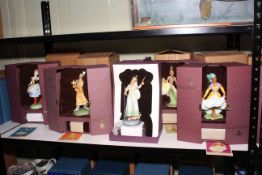 Five Royal Doulton limited edition figures of Dancers, West Indian HN2384, Balinese HN2808,