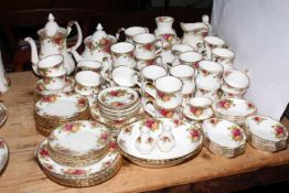 Large collection of Royal Albert Country Roses over 110 pieces, including coffee and teapots,