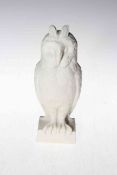 Copeland Parian owl sculpture, 18cm.