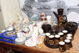 Collection of Denby including tureen, teapot, dinner plates, Ringtons, various teawares, etc.