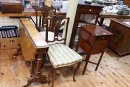 Victorian walnut Sutherland table and pair Edwardian mahogany parlour chairs along with Edwardian
