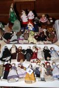 Collection of twenty eight Judith Cipkin costume dolls, and three musical boxes.