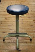 Vintage Draughtsman circular telescopic stool bearing label for Dual.