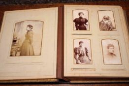 Three cabinet and CDV photos album including Queen Victoria,