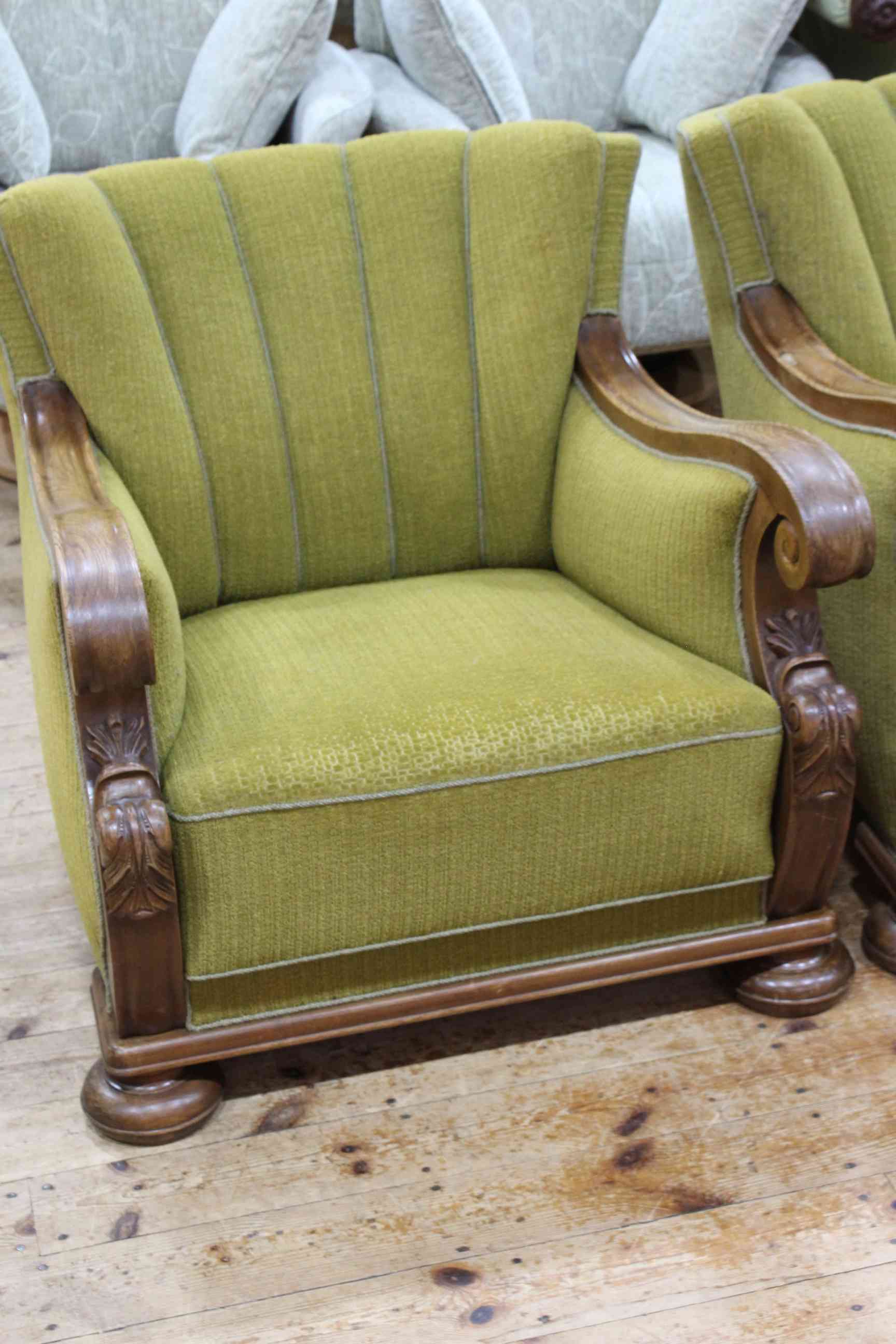 Set of three early 20th Century armchairs. - Image 2 of 3