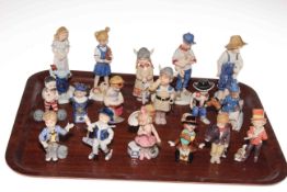 Collection of seventeen Copenhagen and Royal Copenhagen figures including Snow White,