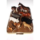 Beswick collection including Aberdeen Angus bull, Shire Horse, Pigs, Corgi (ten pieces).