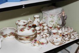 Collection of Royal Albert Old Country Roses including tureen, clock, bowls,