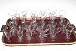 Collection of antique glasses, twenty three pieces including jelly glasses.