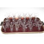 Collection of antique glasses, twenty three pieces including jelly glasses.
