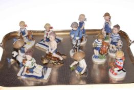 Collection of twelve Royal Copenhagen Millennium and other figures Emma and Frederick,