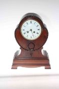 Mahogany balloon shaped mantel clock, 34cm high.