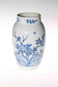 Chinese, late Ming transitional, blue and white vase decorated with birds and blossom, 21.5cm.