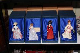 Four Royal Doulton limited edition figures, Countess of Harrington HN3317, Lady Worsley HN3318,