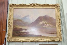 Graham Williams, Crummock Water, oil on canvas, signed lower right, 49.5cm by 74.5cm, in gilt frame.