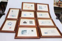 Ten signed space astronaut framed first day covers.