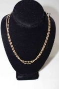 Two 9 carat gold chain link and rope twist necklaces.