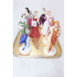 Collection of nine Royal Doulton figures including seven Pretty Ladies, and Special Gift,