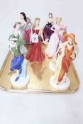 Collection of nine Royal Doulton figures including seven Pretty Ladies, and Special Gift,