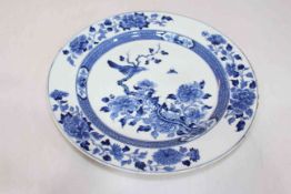 Antique Chinese blue and white export plate, 28.5cm dia.