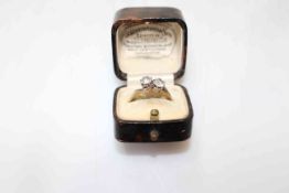 Two stone diamond 18 carat gold and platinum ring,